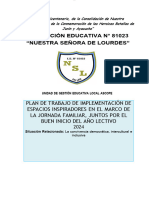 Plan de Espacios Inspiradores Buen Inicio Del Ano Escolar 2024