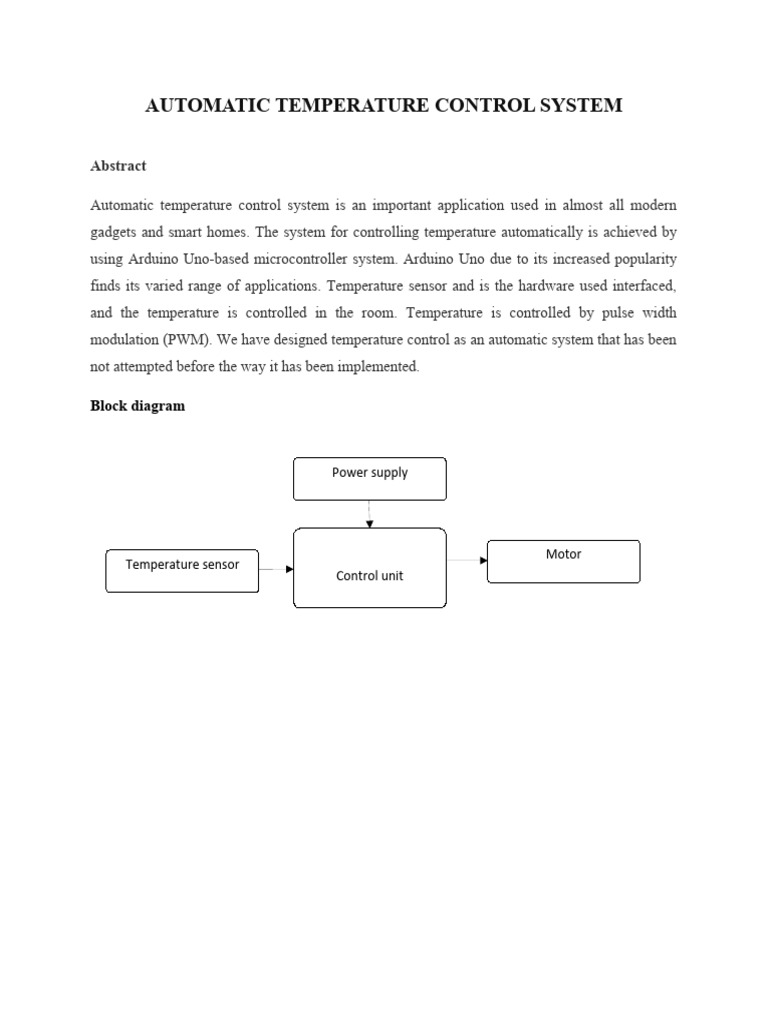 Automatic Temperature Control System PDF