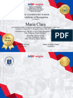 Matatag Certificate of Tabu