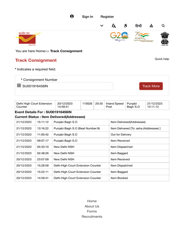 Track Your Consignment Status Online | PDF