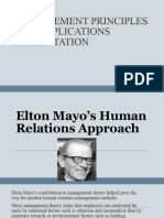 Elton Mayo's Human Relations Approach