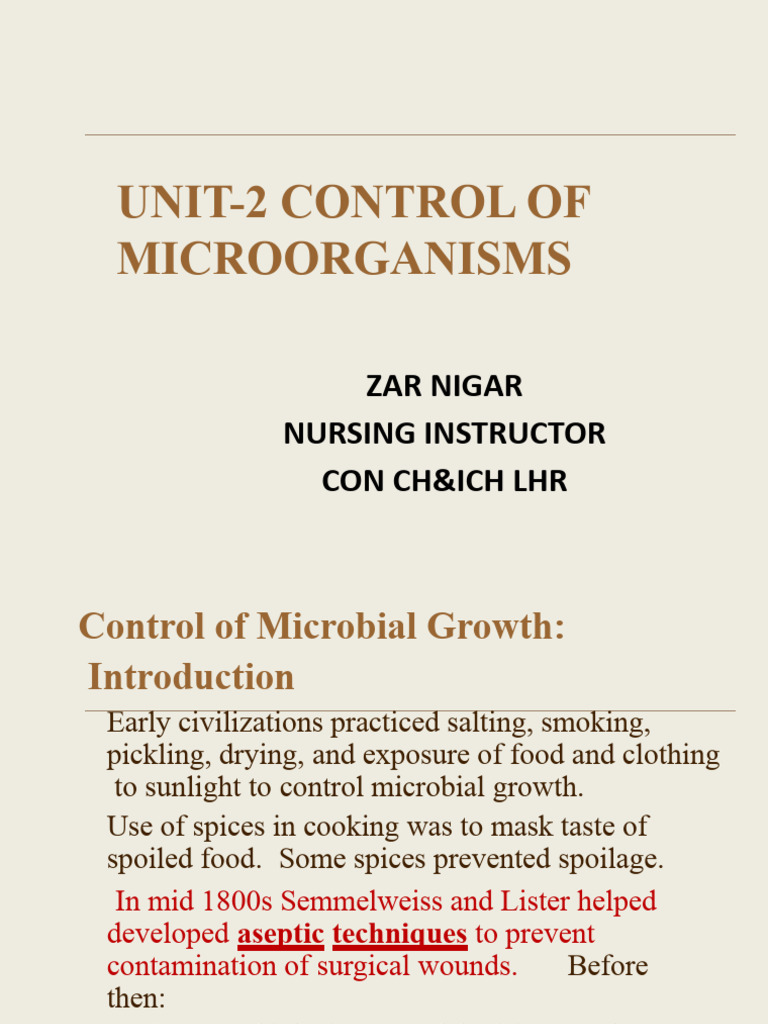 Microbial Growth Control Methods | PDF | Disinfectant | Sterilization ...