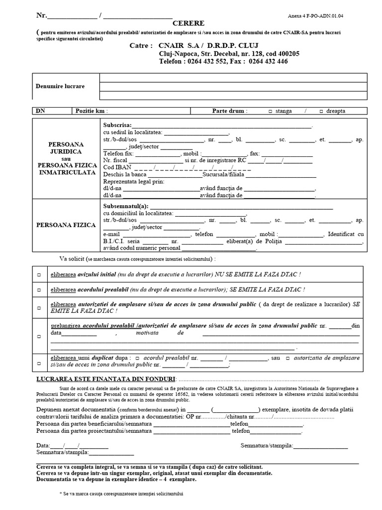 Formular Cerere | PDF