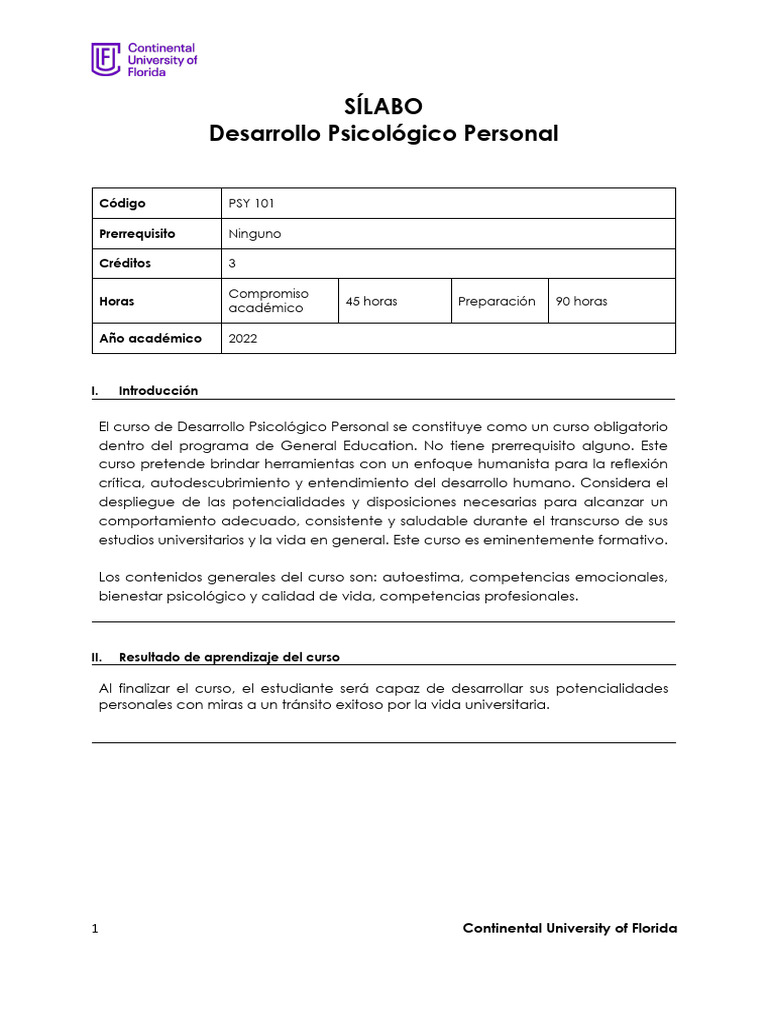 Curso de Desarrollo Psicológico Personal | PDF | Crecimiento personal y ...