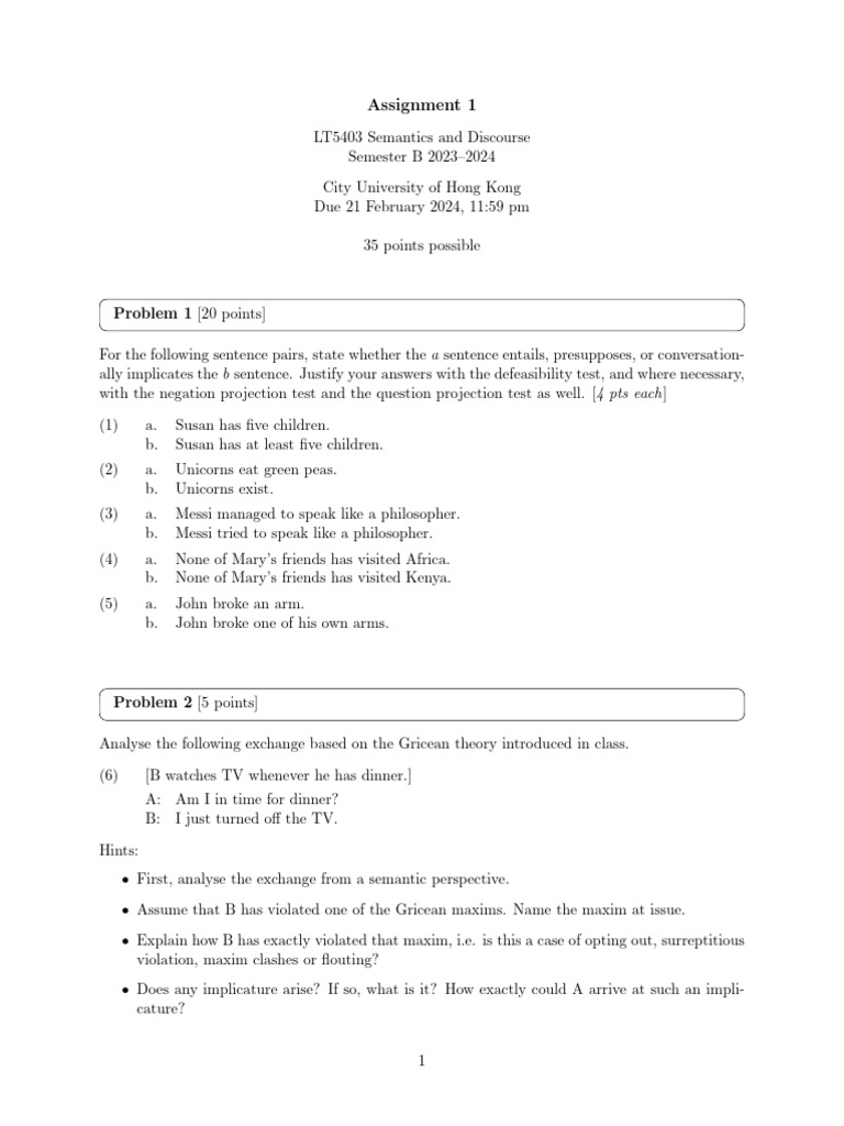 Assignment 1 | PDF