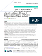 Antenatal Corticosteroid Administration in Women Undergoing Tocolytic Treatment Who Delivered Before 34 Weeks of Gestation A Retrospective Cohort Study Using A National Inpatient Database