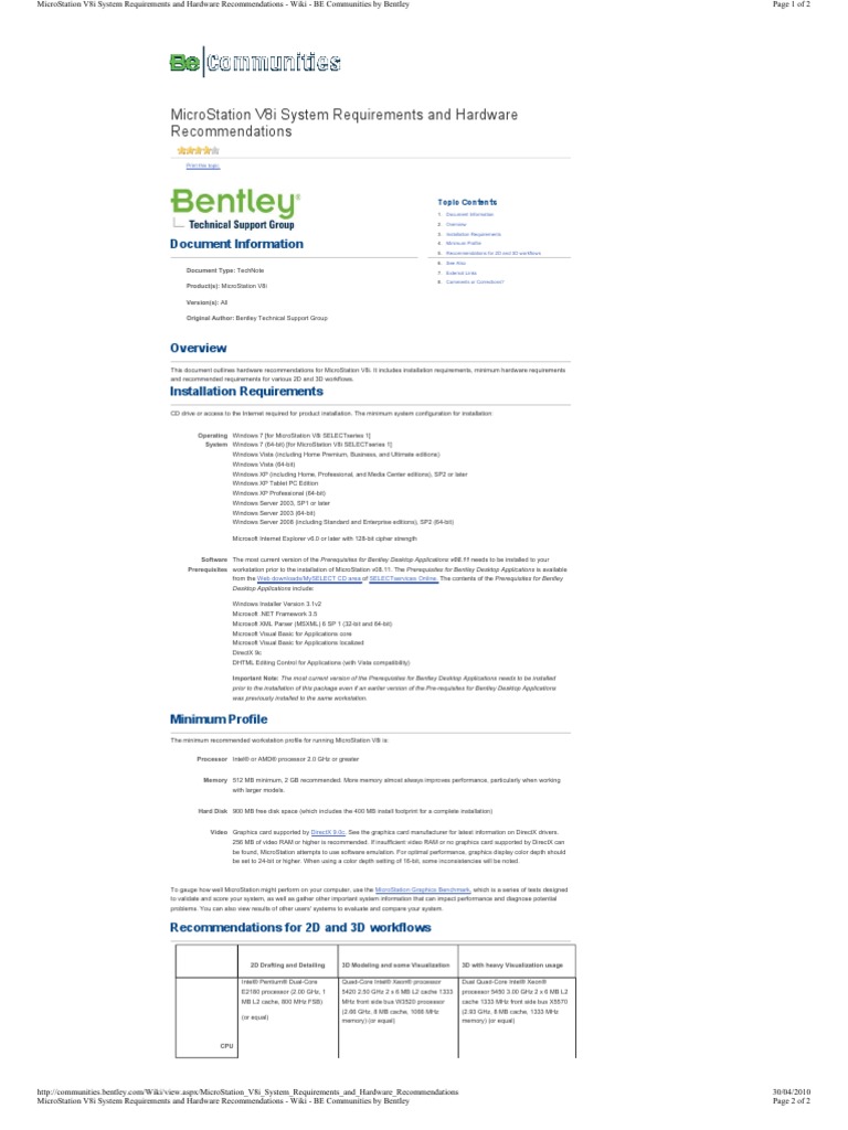 Micro Station Graphics Requirements | PDF | Microsoft Windows | Windows ...