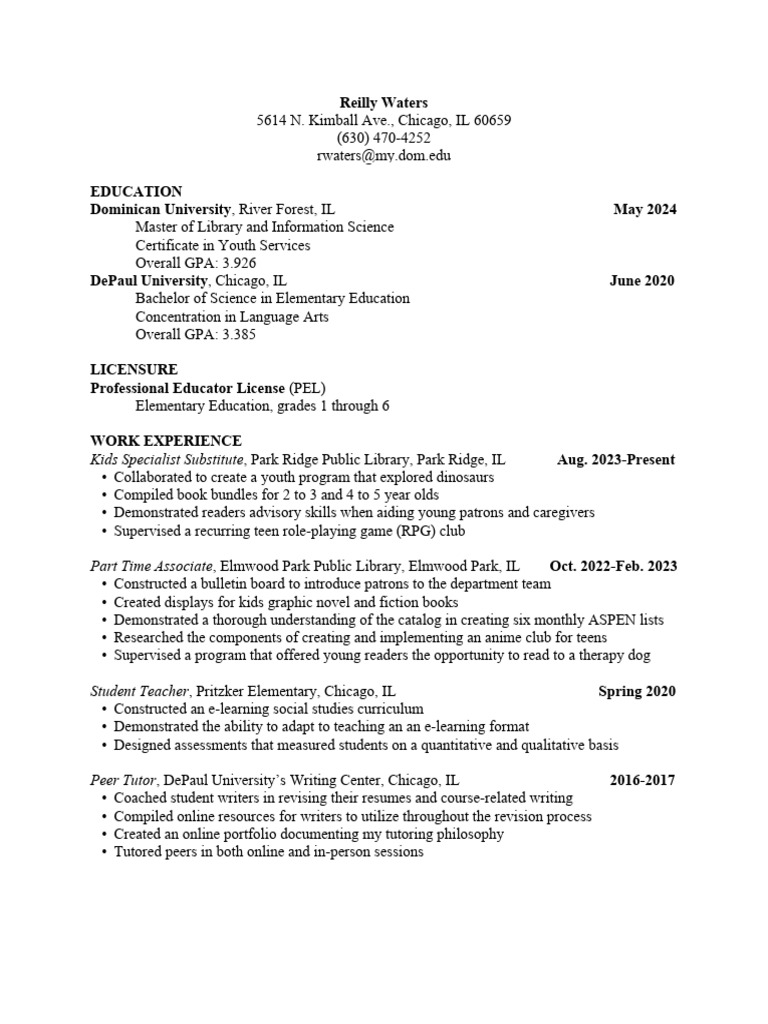 resume 2025 word port PDF