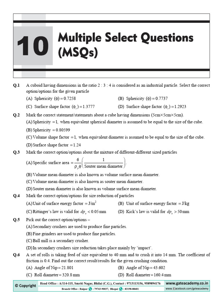 1383878multiple Select Question - Compressed | PDF | Mill (Grinding ...