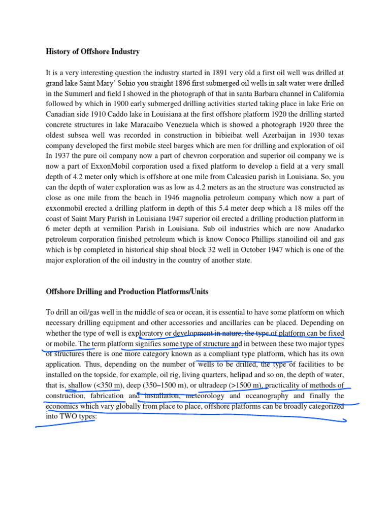 Offshore Industry Evolution and Platforms | PDF | Offshore Drilling ...