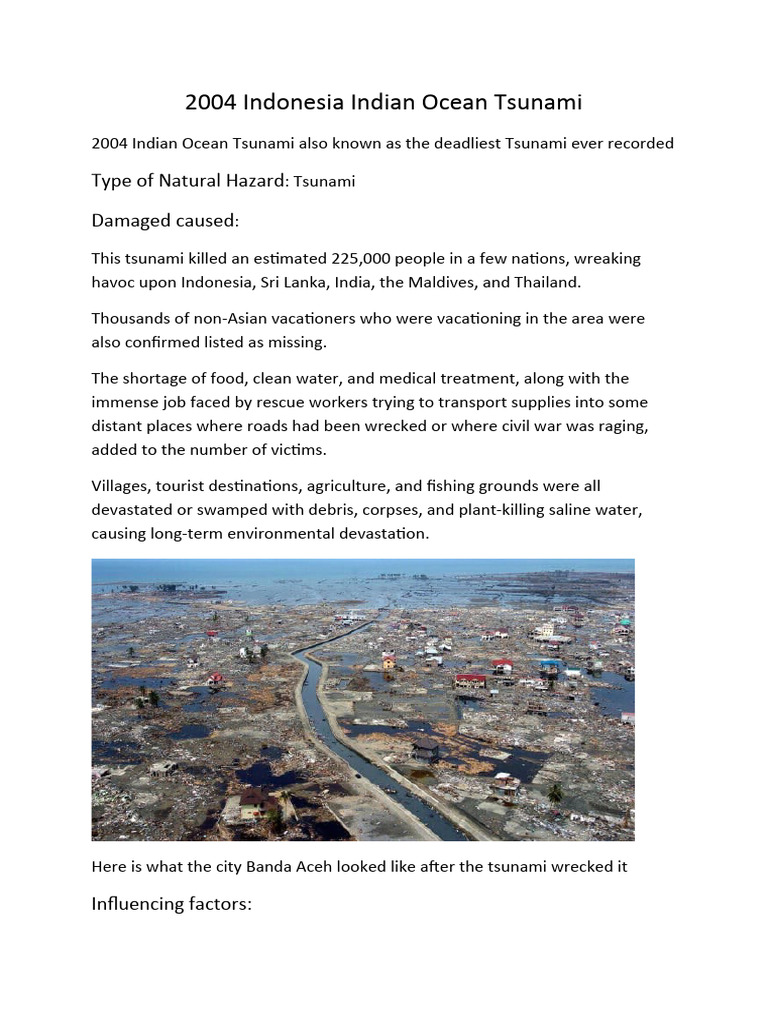 IMPORTANT FACTS ABOUT THE 2004 INDIAN OCEAN TSUNAMI intelligence overview