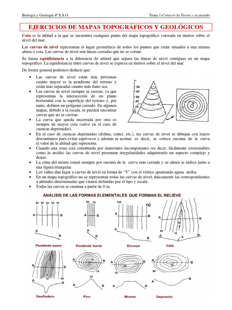 Ejercicios de Mapas Topográficos | PDF | Mapa | Topografía