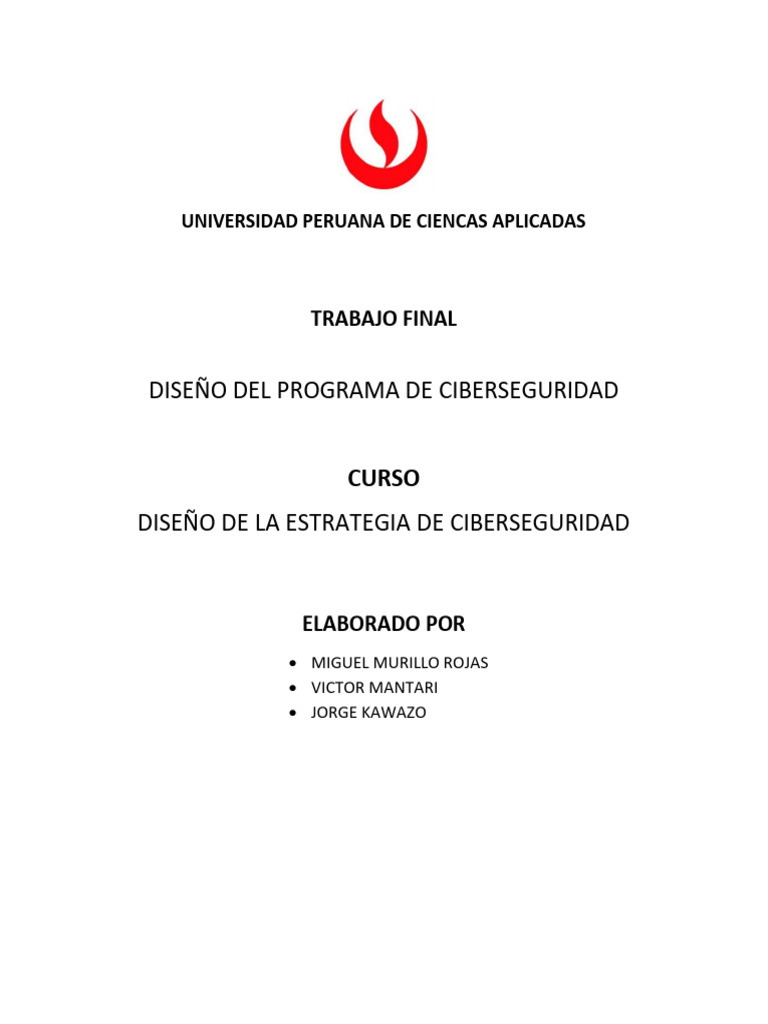 Diseño de Programa de Ciberseguridad | PDF | La seguridad informática ...