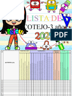 Lista de Cotejo 3 Años