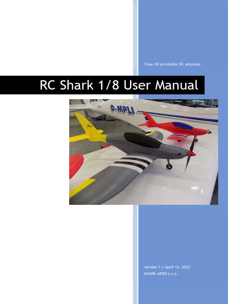 RC Shark 1/8 User Manual and Plans | PDF | Aileron | Rudder