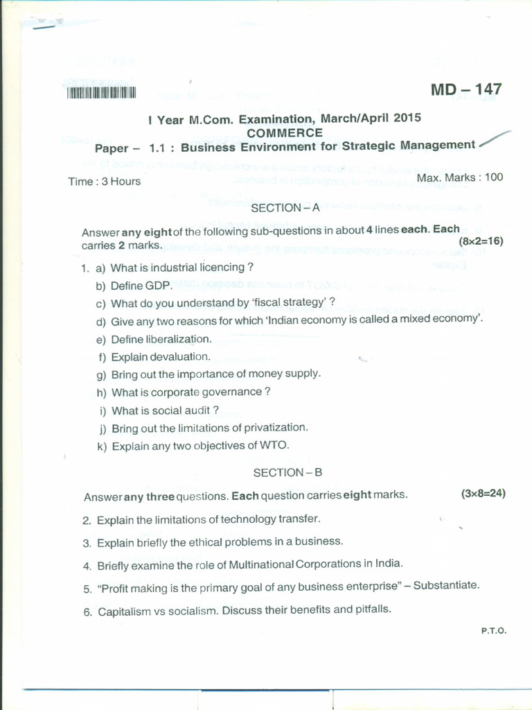 I Mcom 2015 | PDF