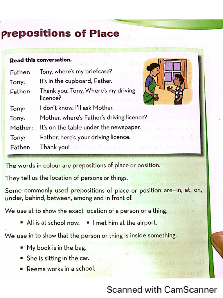 Preposition of Place GR 4 | PDF