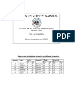 B. Sc. Semester (Two Paper System) 2022-23