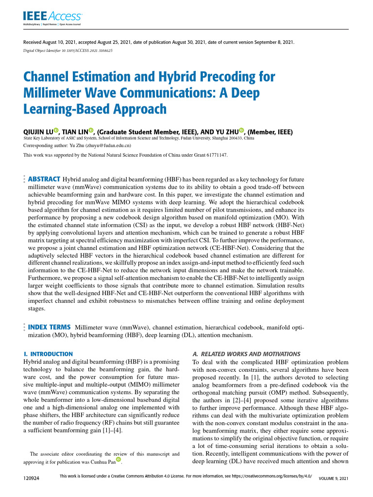 Deep Learning for mmWave Channel Estimation | PDF | Mimo | Mathematical ...