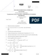 Bba 1 Sem Fundamentals of Business Mathematics 21102402 Oct 2021