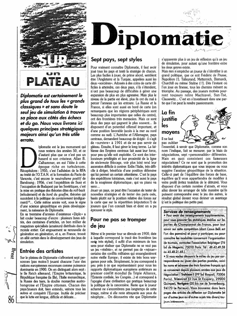Diplomatie Sur Un Plateau CBXX PDF
