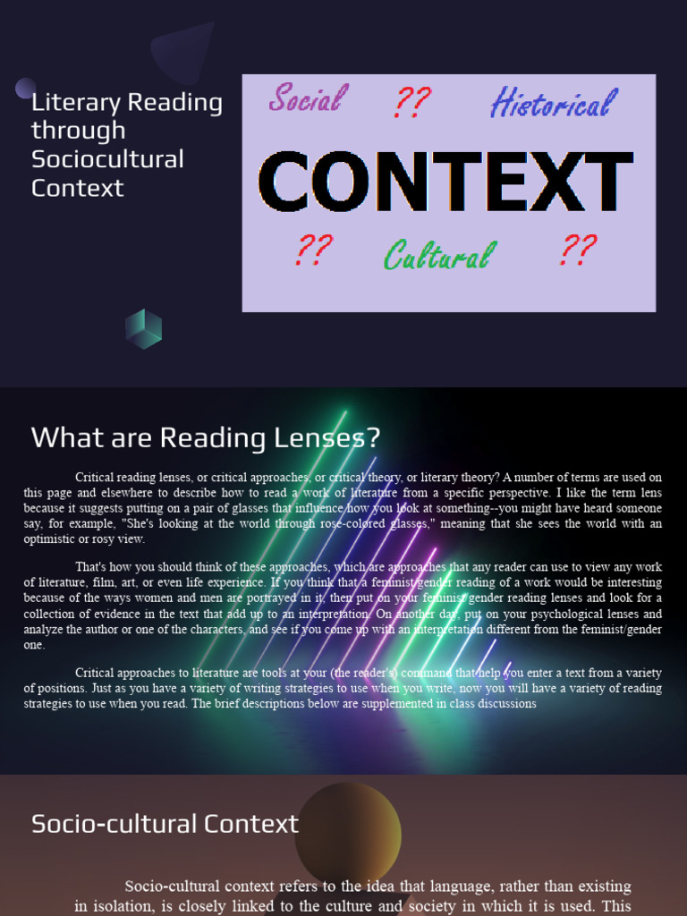 B Lesson 2 Readiing Through Socio Cultural Context 1 | PDF | Gender ...