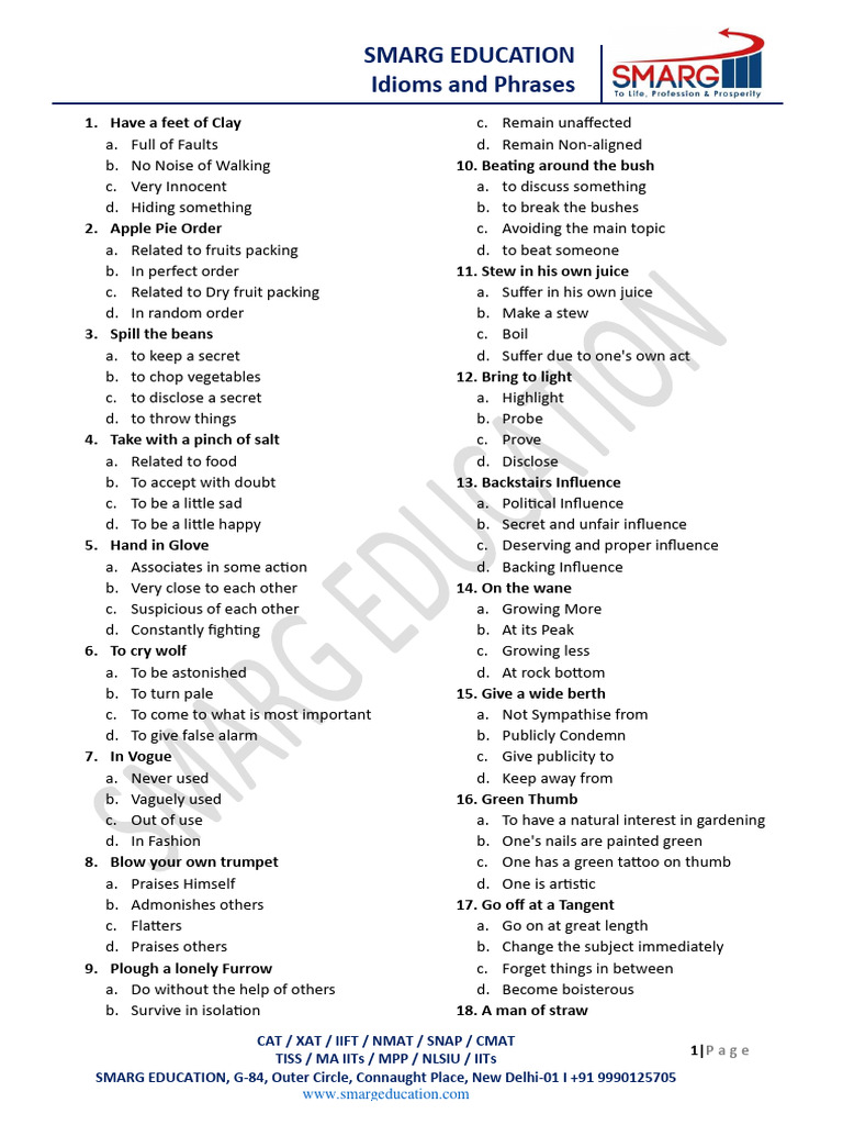 Idioms and Phrases | PDF