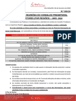 Circular Calendário de Reuniões Do Conselho Presbiteral Com Os Pastores (Por Regiões) - ANO: 2024