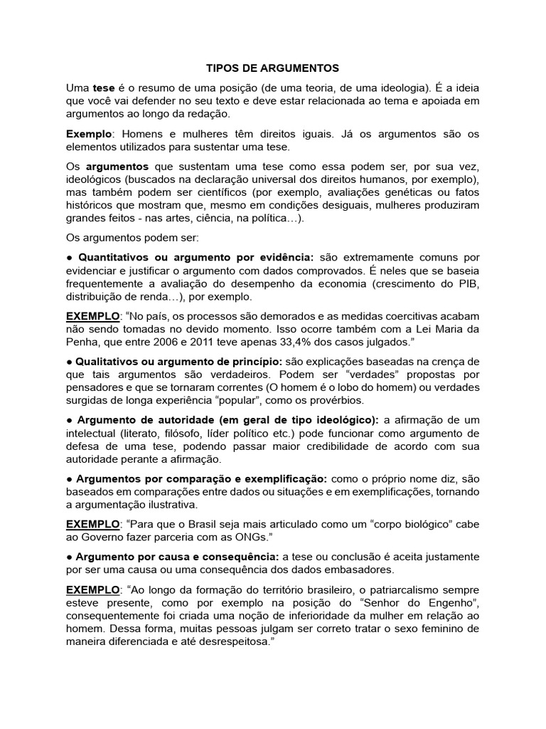 Tipos de Argumentos | PDF | Argumento | Science