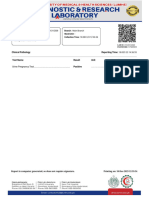 Clinical Pathology Reporting Time: Test Name Result Unit Normal Ranges Positive