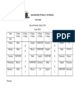 XII A Special Time Table