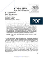The Role of Violent Video Content in Adolescent Development Olson2008