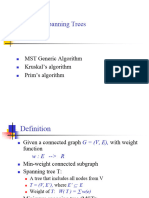Minimum Spanning Trees: MST Generic Algorithm Kruskal's Algorithm Prim's Algorithm