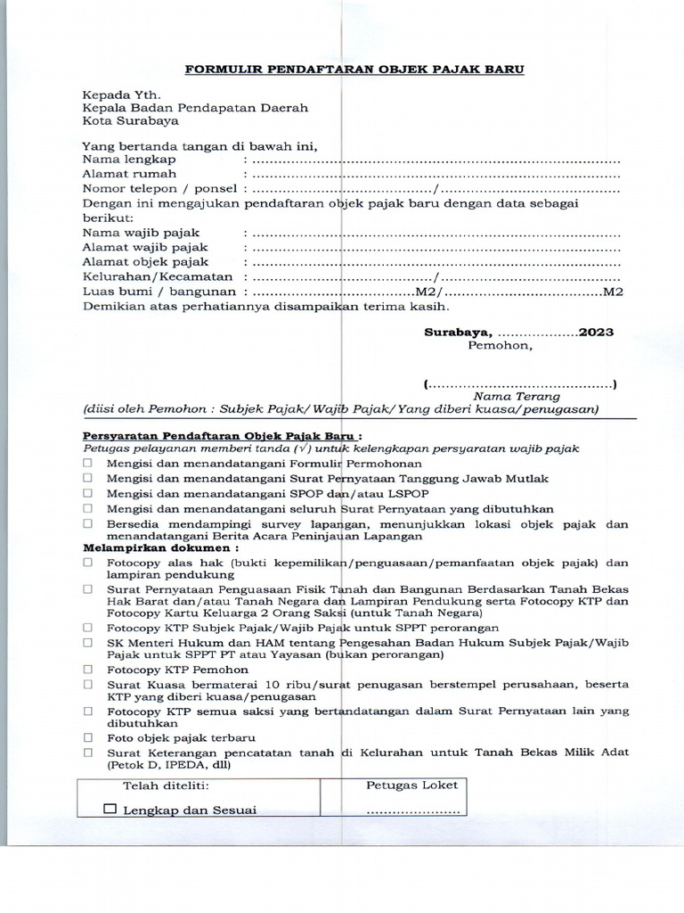 Formulir Opb Baru Pdf