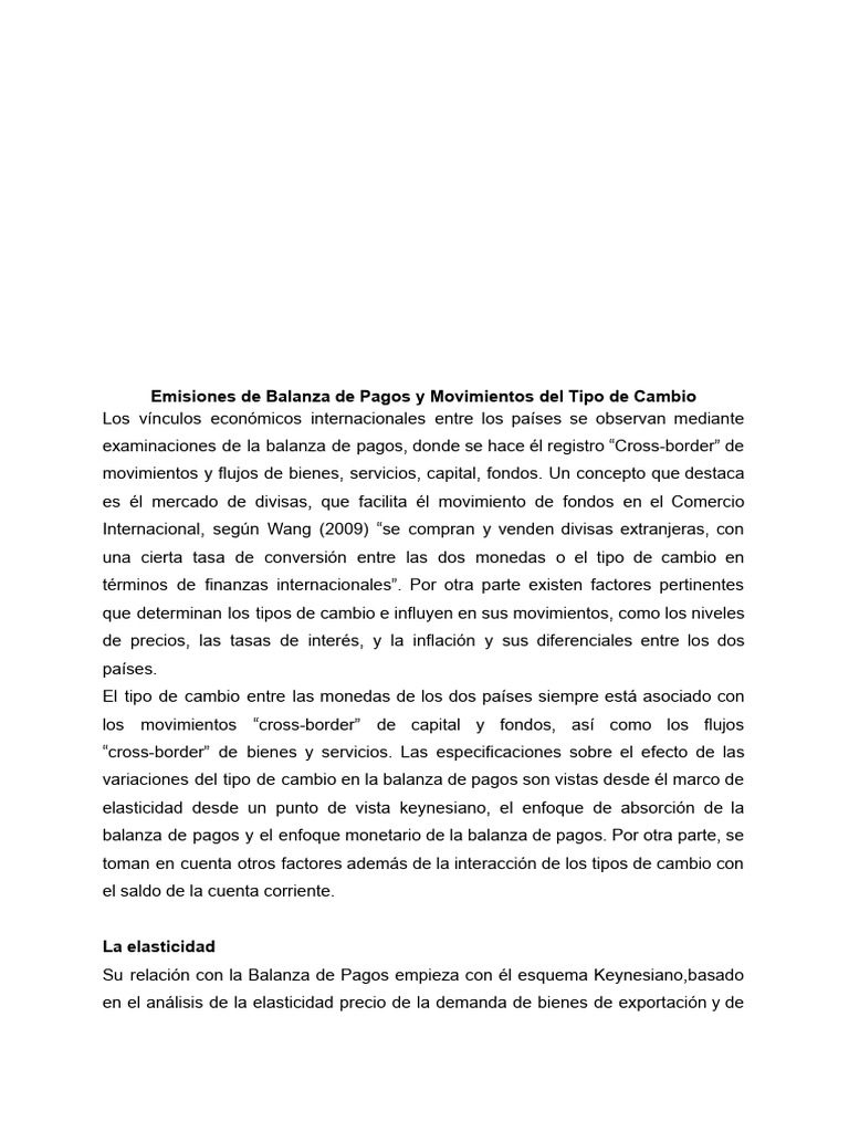 Impacto del Tipo de Cambio en Balanza de Pagos | PDF | Tipo de cambio ...
