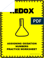 Redox: Assigning Oxidation Numbers Practice Worksheet