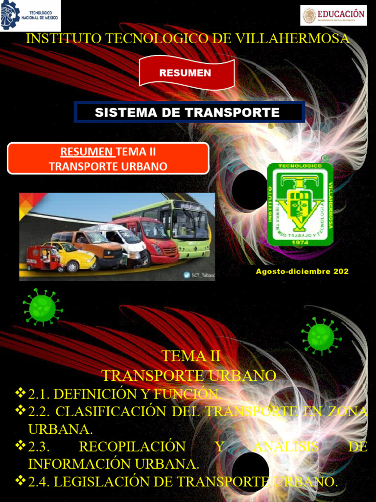 Tema 2 Sistemas de Transporte Resumen Transporte Urbano | PDF ...