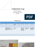 Production Log - Year 10 Skills Projects