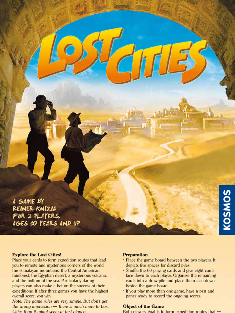 47 Lost Cities Rulebook Pdf Gaming Tabletop Games