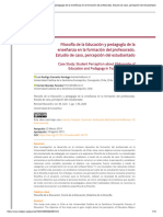 Filosofía de La Educación y Pedagogía de La Enseñanza en La Formación Del Profesorado. Estudio de Caso, Percepción Del Estudiantado