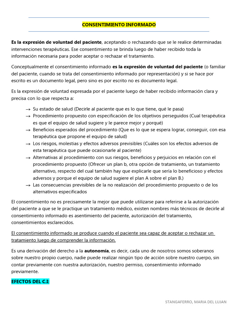 Consentimiento Informado en Salud | PDF | Consentimiento informado ...