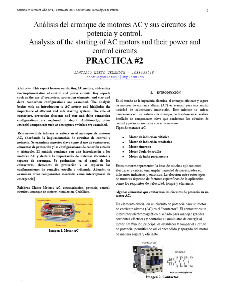 Arranque de Motores AC: Circuitos y Control | PDF | Corriente eléctrica ...