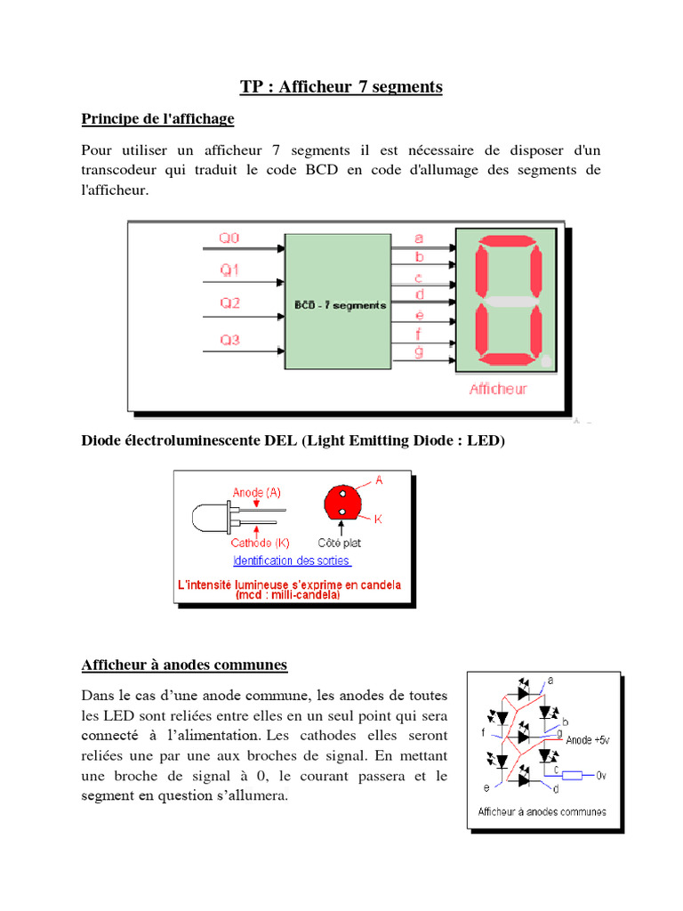 Transcodeur pour Afficheur 7 Segments | PDF | Diode électroluminescente ...