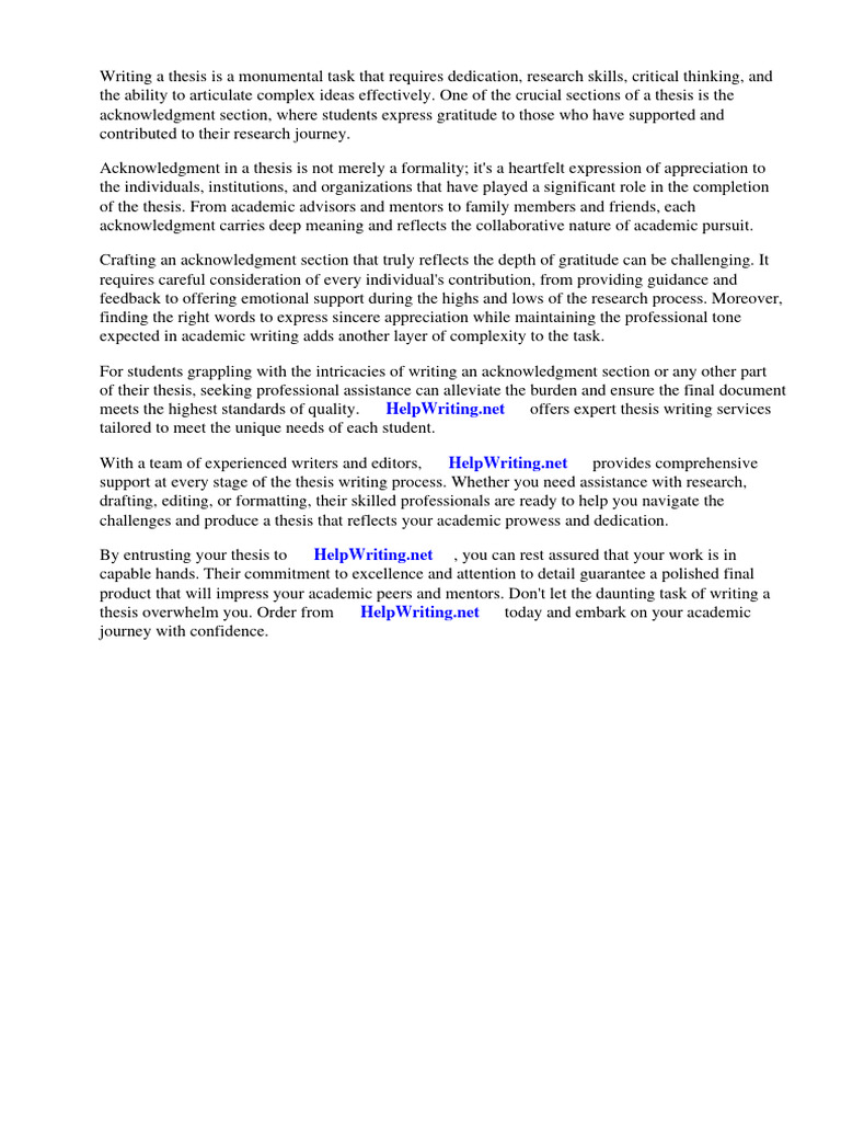 Example of Acknowledgement in Thesis Student | PDF | Thesis | Gratitude