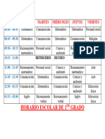 Horario de Primer Grado