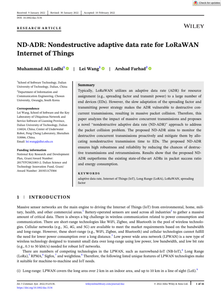 Int j communication 2022 lodhi nd adr nondestructive adaptive
