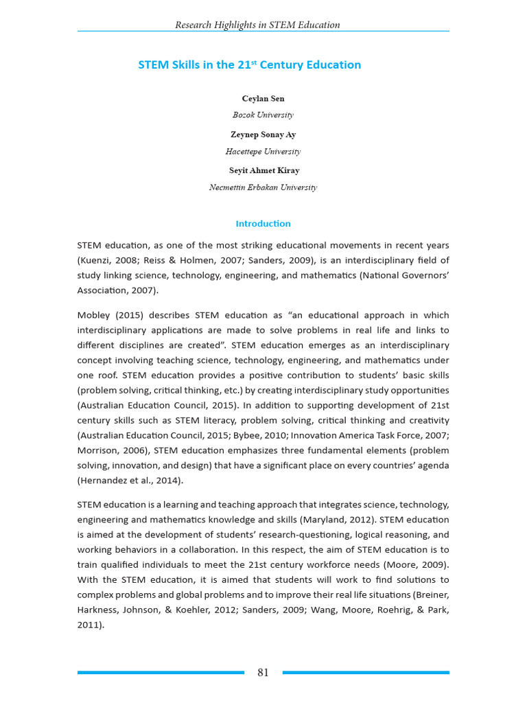 STEM Education & 21st Century Skills | PDF | Creativity | Science ...