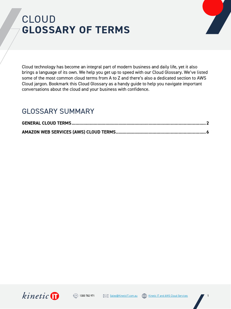 Cloud Computing Terms Glossary | PDF | Cloud Computing | Amazon Web ...