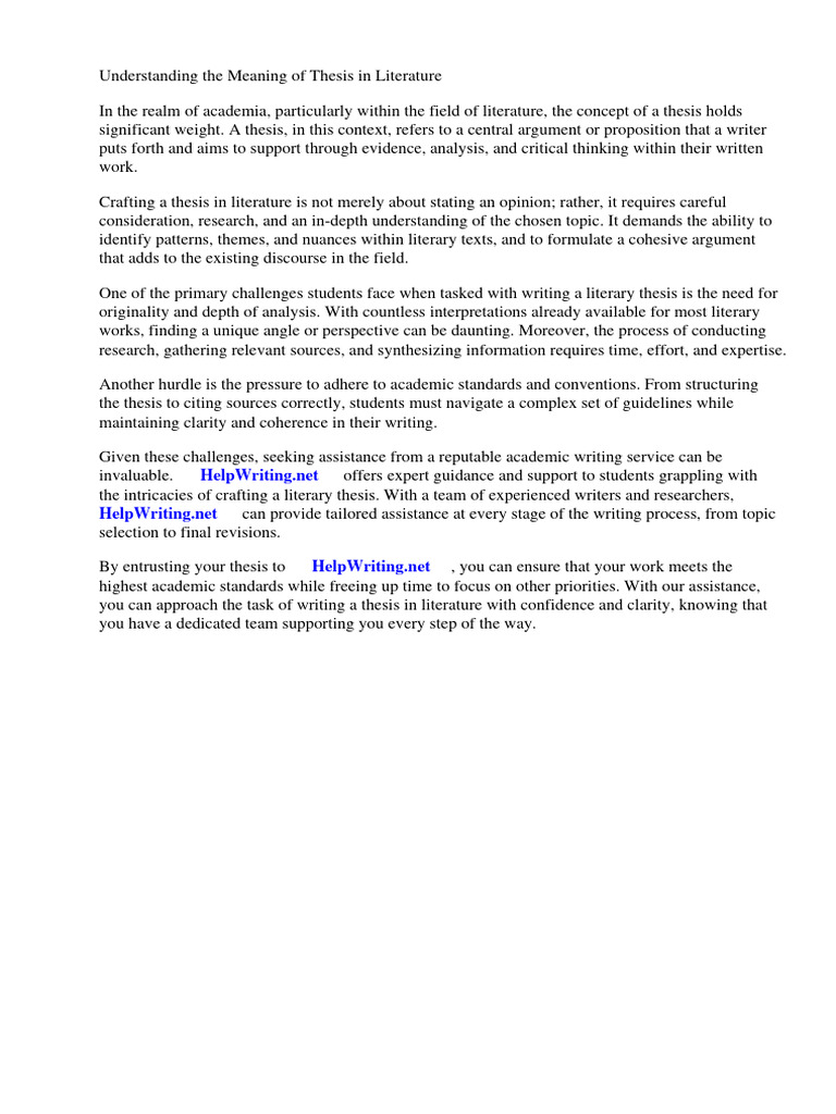 What is the meaning of thesis in literature pdf thesis essays