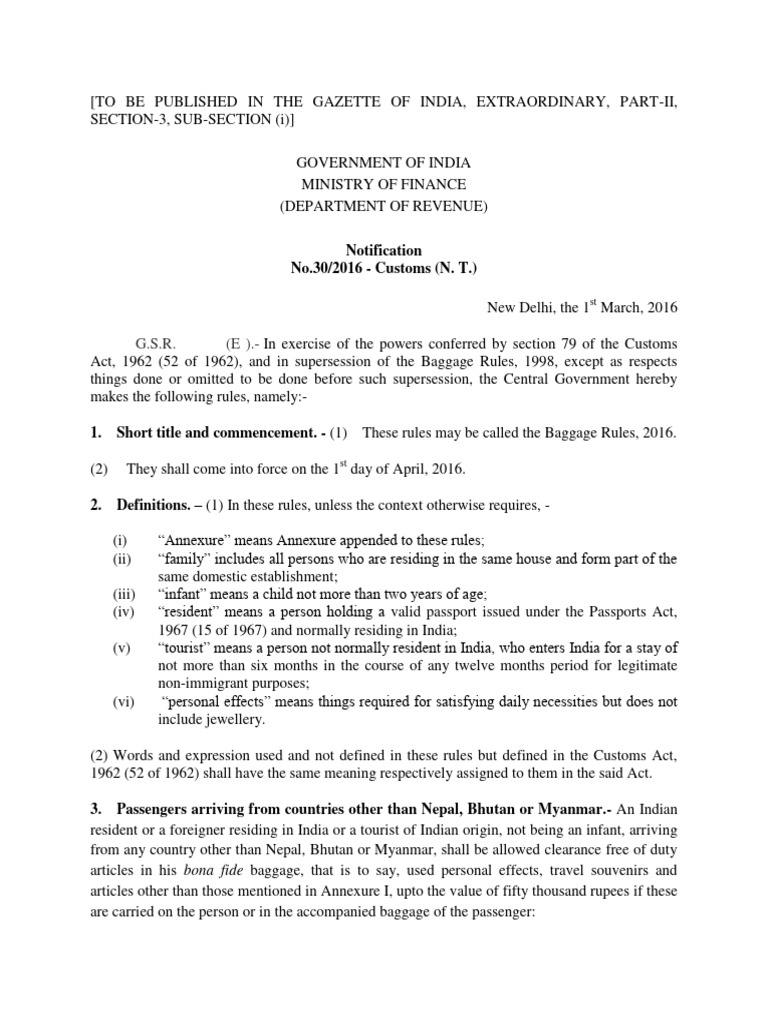 Baggage Rules 2016 PDF